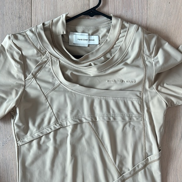Feng Chen Wang short sleeved tan top - very cool and creative - size Large - Picture 4 of 6